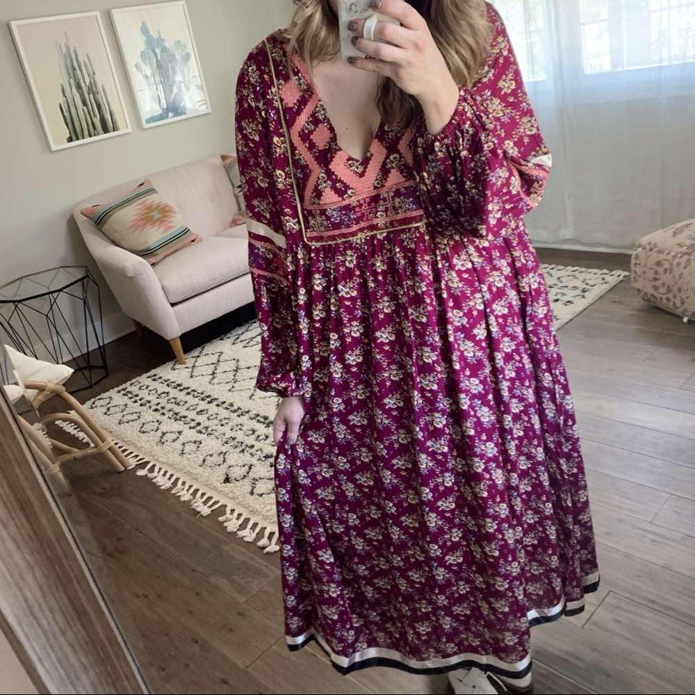 Pretty As A Picture Floral Midi Dress 3X Plus Size - Picture 7 of 8